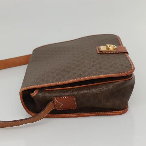 CELINE Macadam Canvas Shoulder Bag Pvc Leather Brown Gold - Picture 5 of 12